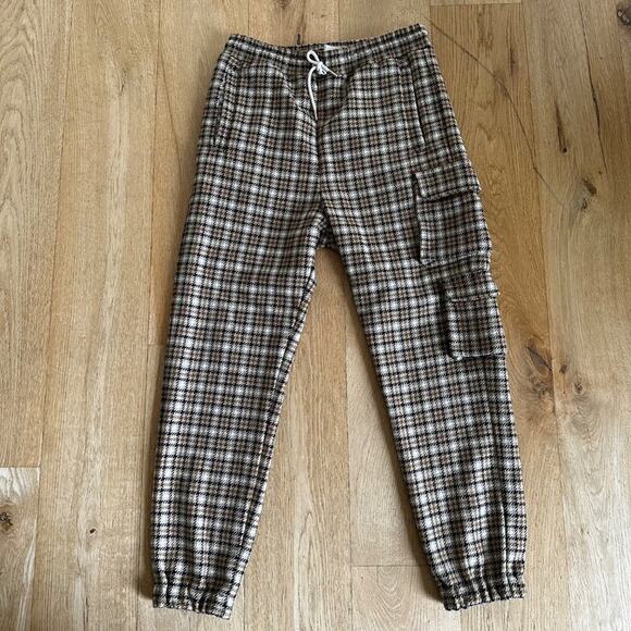 Drole De Monsieur Houndstooth Printed Drawstring Pants